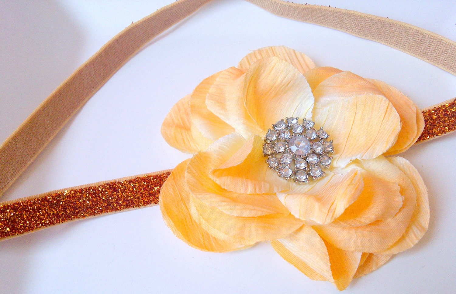 Orange Baby Headbands, Flower Headband, Toddler Girl Headband, Baby Girl Headband, Baby Girl Hair Accessories, Vintage Inspired