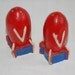 Vintage Victory Bomb salt and pepper shakers red, white, blue 1940's