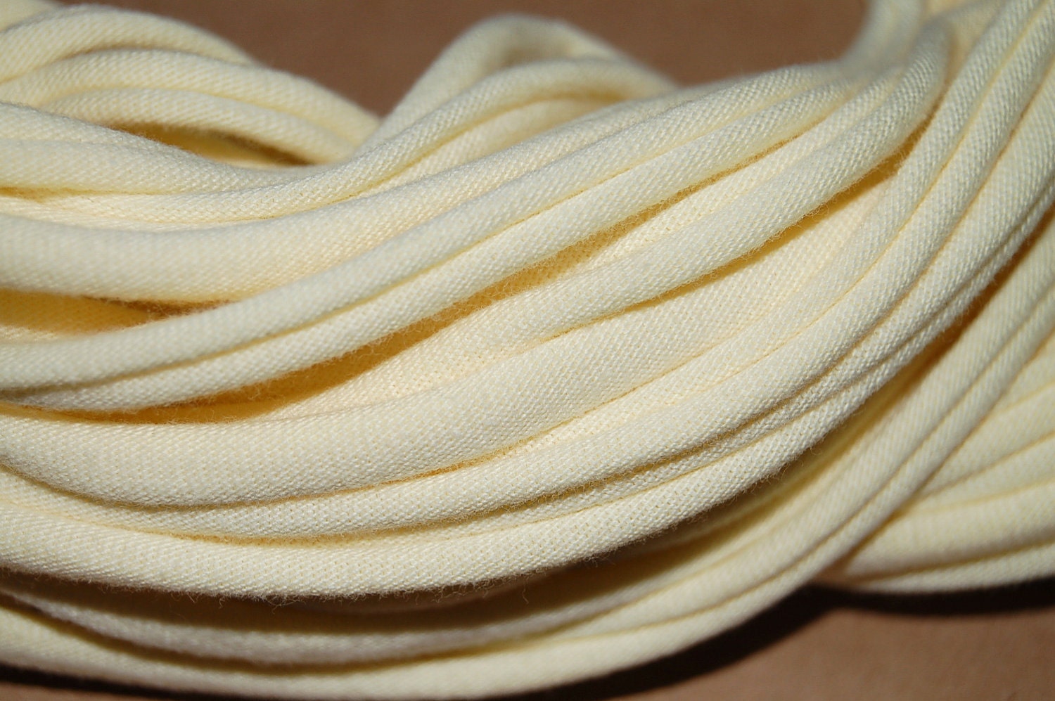 Upcycled T-Shirt Necklace / Scarf in Buttercream Pastel Yellow