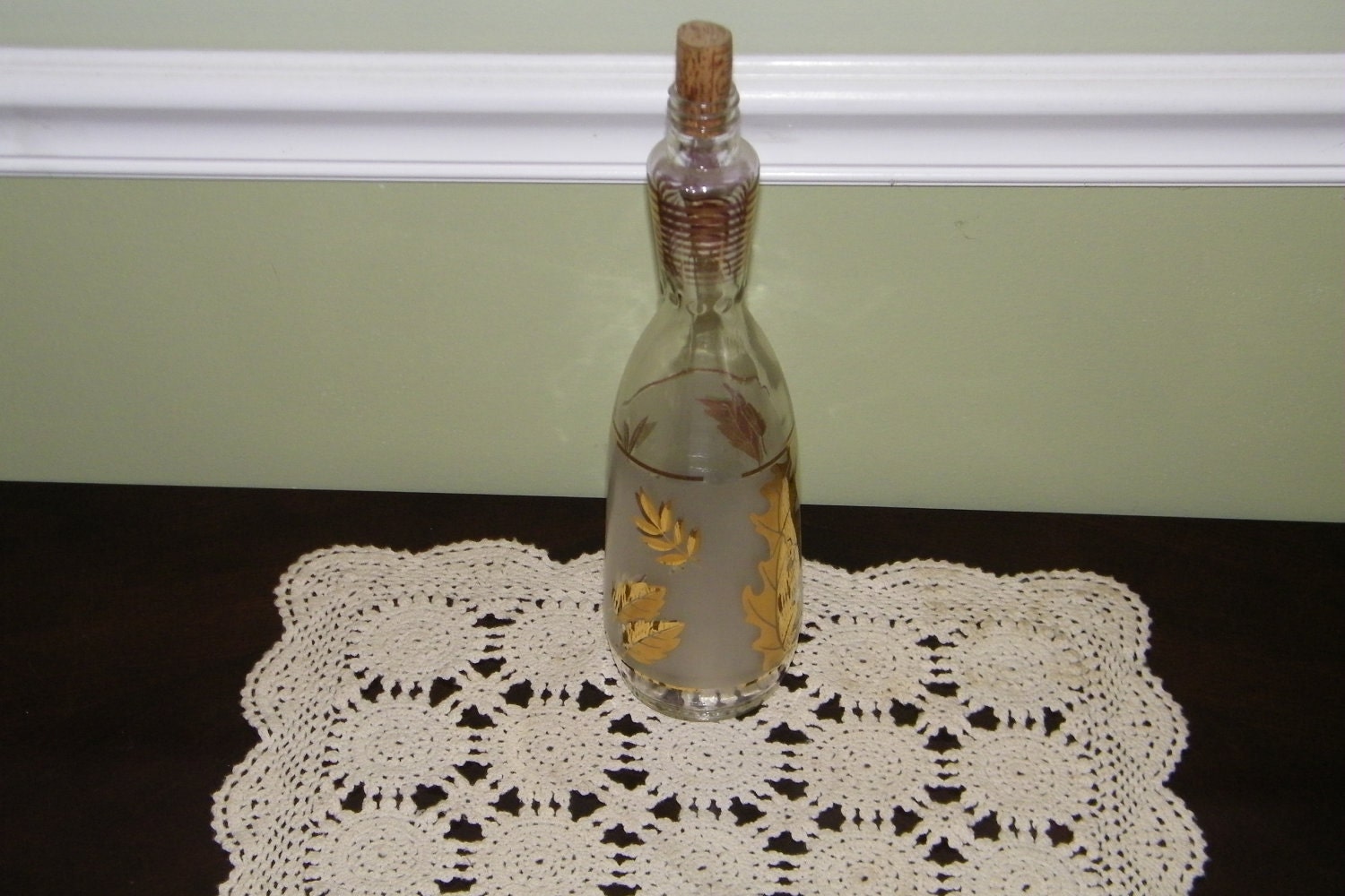 Vintage Bottle by Libbey in the Golden Foliage Pattern