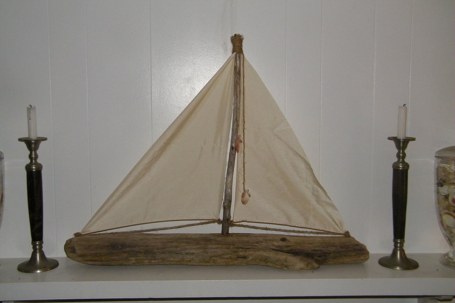 Driftwood Sail Boat Made from Hudson River Driftwood