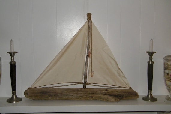 Driftwood Sail Boat Made from Hudson River Driftwood