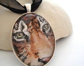 Painted Acrylic Tiger Pendant