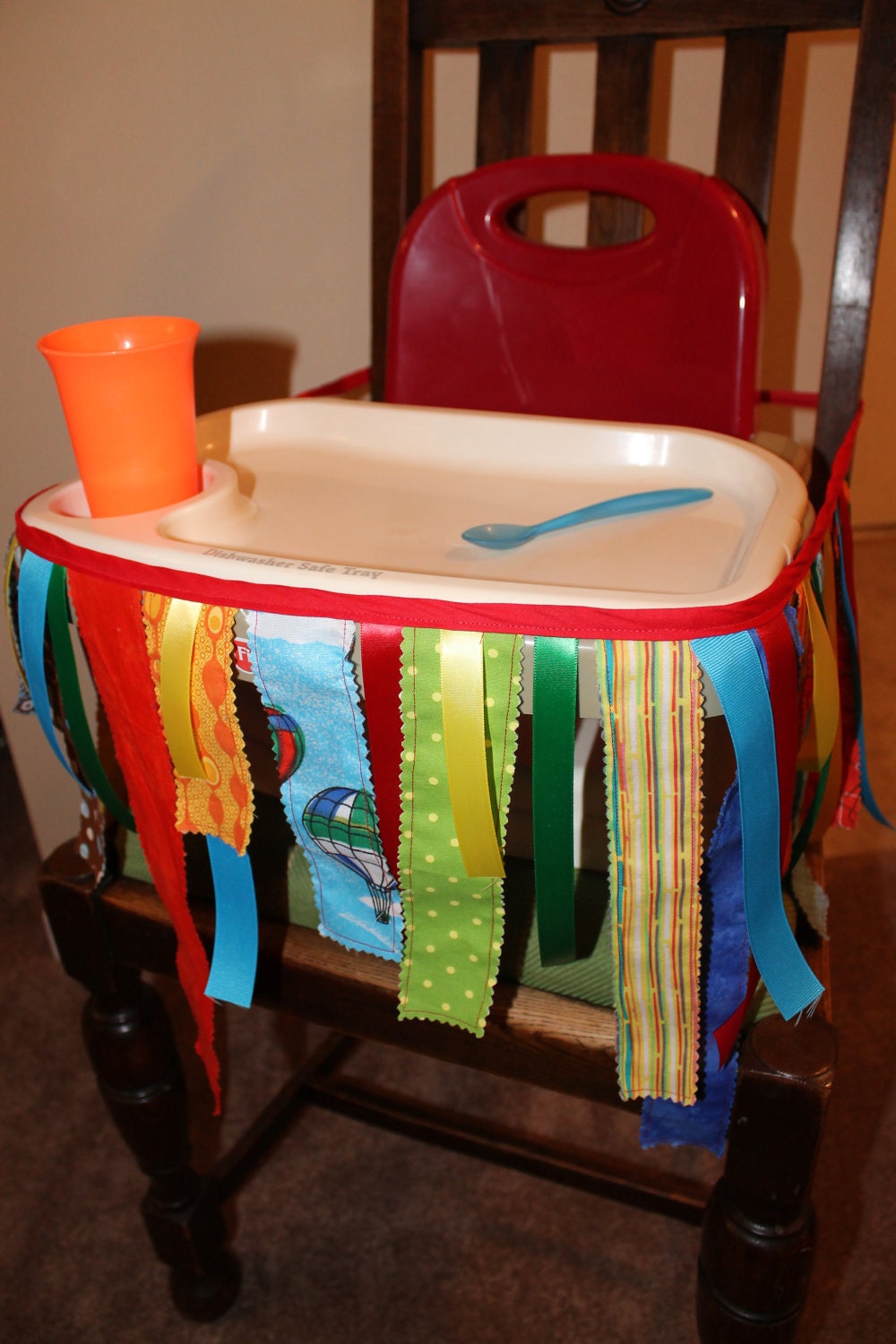 Fabric Banner, High Chair, Booster Seat, Ribbon Banner, Happy Birthday Banner