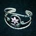 Sale Vintage Alpaca Mexico Silver Mosaic Flower Cuff Bracelet