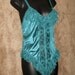 Vintage Turquoise Lace Sexy babydoll w shear cover/teddy