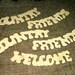 destash 5 Vintage Wood cut-out words for crafts or signs