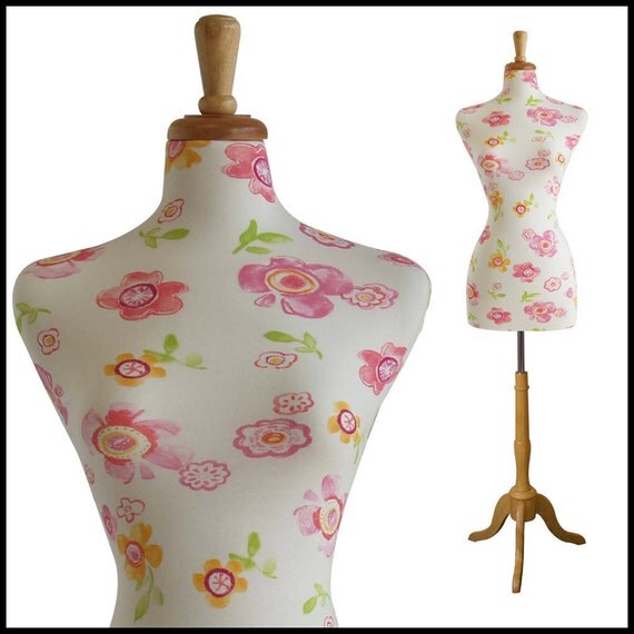Female Decorative Dress Form Mannequin Print Fabric by Jennisan