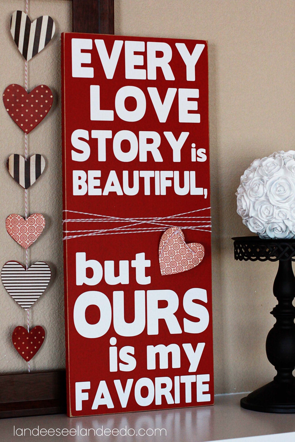 Valentine's Day Wooden Vinyl Lettering Sign