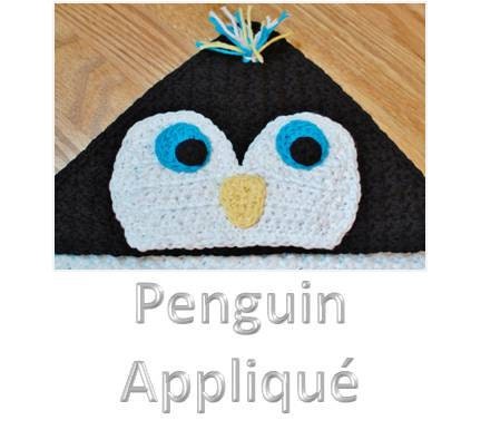 Immediate Download - Penguin Face Applique Crochet Pattern (for Hooded Baby Towel and So Much More)