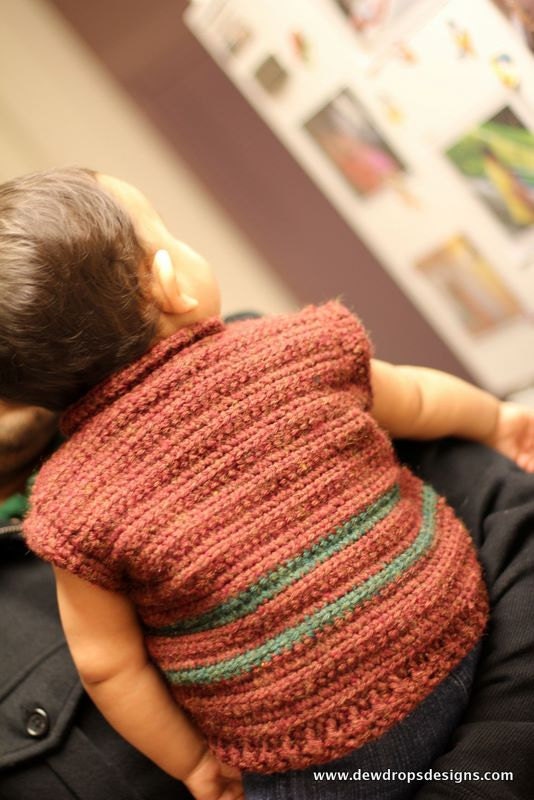 Pattern Crochet vest Sweater Jacket Collar unisex Boys Girls Baby Newborn Toddler Easy Dewdrops No: 219