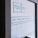 Large Dry/Wet Erase Magnetic Calendar with 6 Weeks Showing at all times. Vintage Light Blue Calendar Kit with Black Frame.