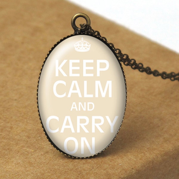 Keep Calm and Carry On Pendant Necklace, Keep Calm Jewelry, Champagne Necklace, Keep Calm Jewelry, Quote Necklace, Bridesmaid Gift N222