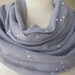 infinity woman scarf grey squin cotton gauze yemeni fabric Turkish womens scarves tube circle