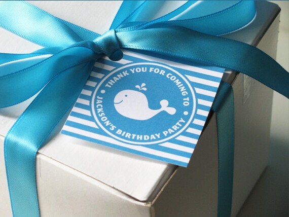 Whale Birthday - Favor Tag - Gift Tag - Printable Party - Whale Baby Shower - First Birthday - 1st, 2nd, 3rd birthday - DIY Printable Il_570xn