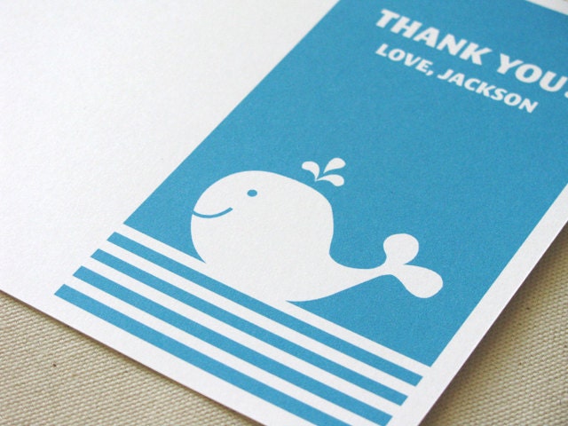 Whale Thank You Note - Whale Birthday Party - First Birthday - Printable Party - Babyshower - Invitation - Stationery - DIY Printable Il_570xn