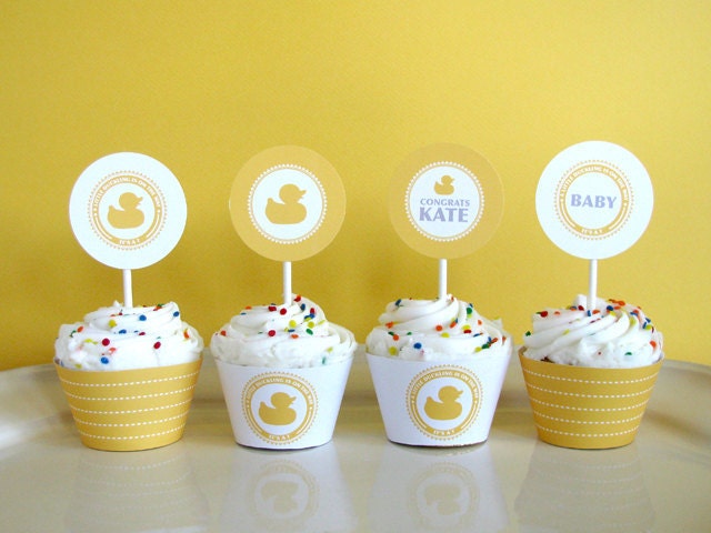 Duck Baby Shower - Rubber Duck - Cupcake Toppers - printable party - baby - girl - boy - Printable Party Logos - DIY Printable Il_570xn