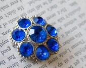 Vintage Art Deco Brooch - Sapphire Blue - 1920s Jewelry Brooch