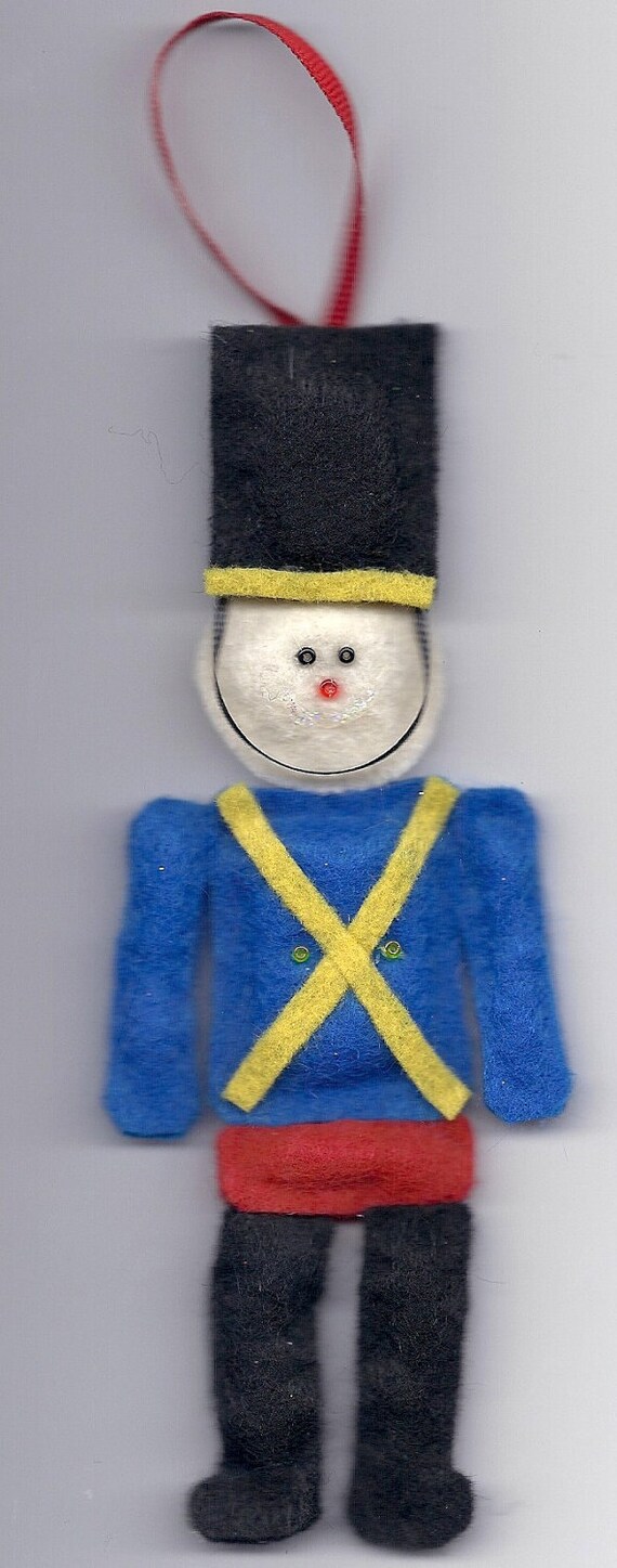 Items similar to Felt Toy Soldier Christmas Ornament on Etsy