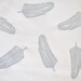 quill in pale grey on bone cotton handprinted fabric panel