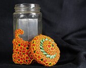 3D Firey Jar cover in Polymer Clay - upcycled - ClaydeLys1