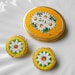 Vintage brooch & earrings, micro mosaic italian venetian glass tile daisies jewelry