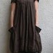 Eco friendly brown  linen dress - tunic
