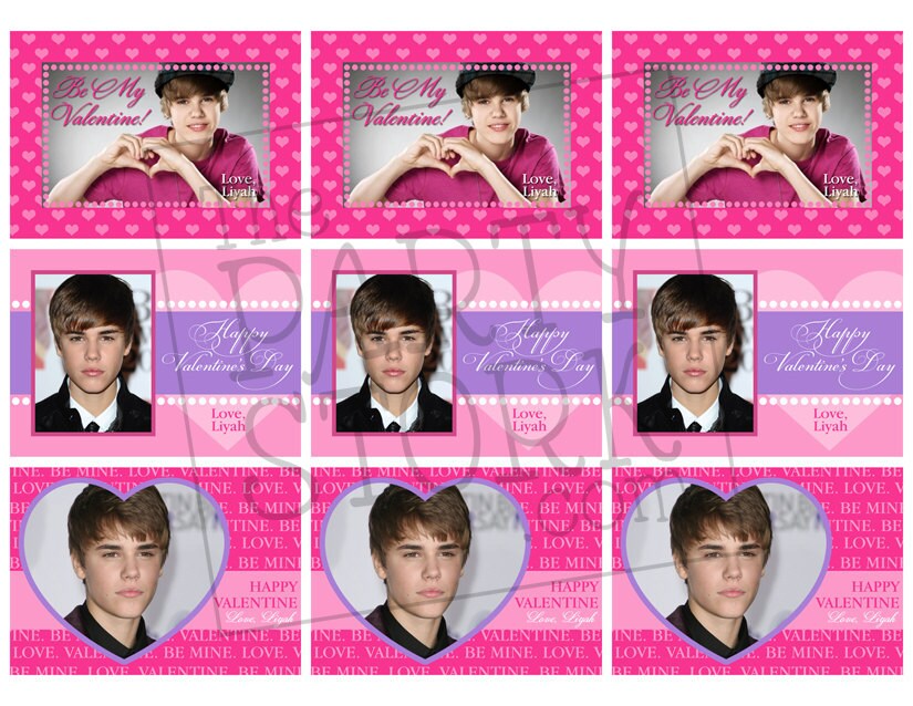 Justin Bieber Valentine Cards 9 Printable Card By Thepartystork