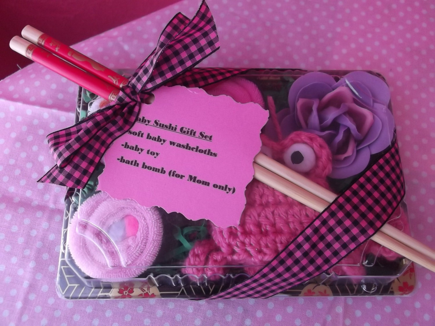 Unique Baby Girl Gift - Baby Sushi Gift - Baby Washcloths