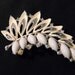 Elegant White Leaf with Rhinestones, Vintage Brooch, "Art",