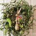 FREE SHIPPING -- Elegant Easter Wreath with Easter Rabbit / Artichokes / White Flowers