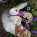 Easter Bunny Wreath, Straw Bunny, Hydrangeas, Lilies, Grass, Ferns, Wild Flowers -- FREE SHIPPING