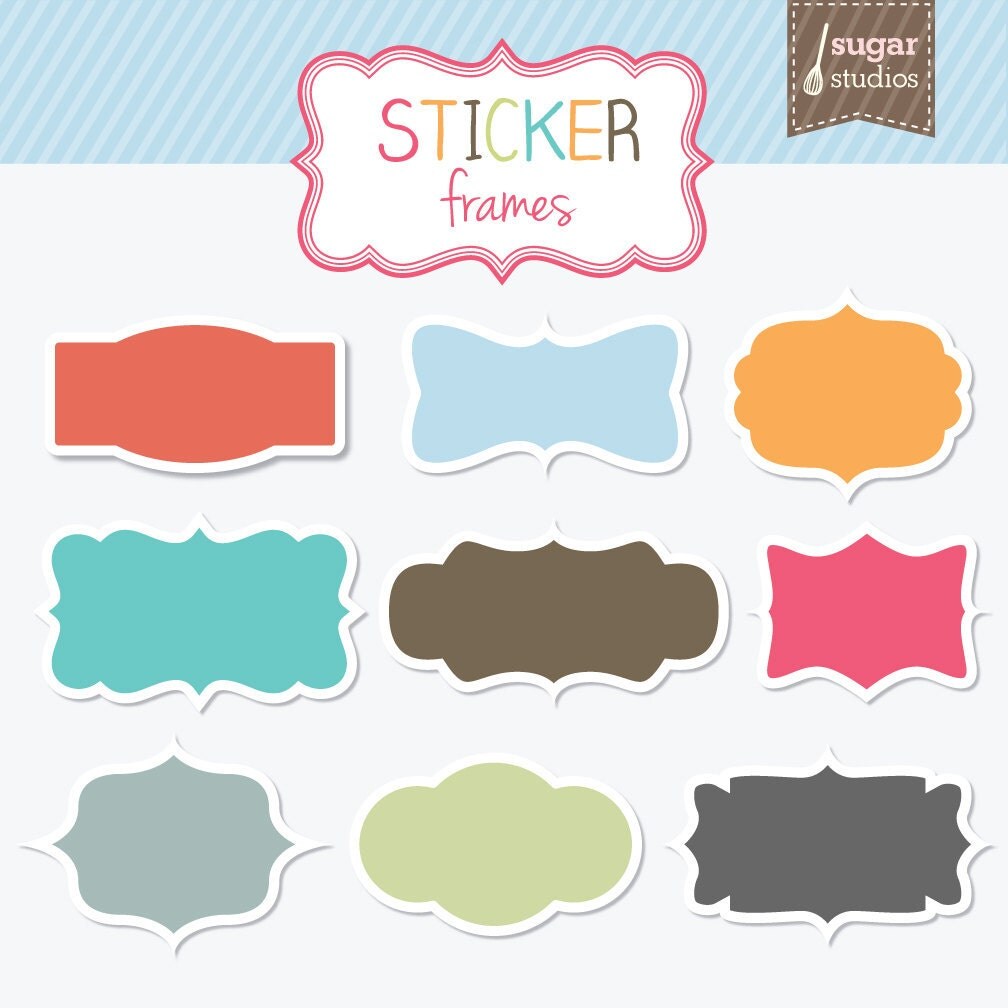 Sticker Digital Frames Labels Tags 18 Pieces for by sugarstudios