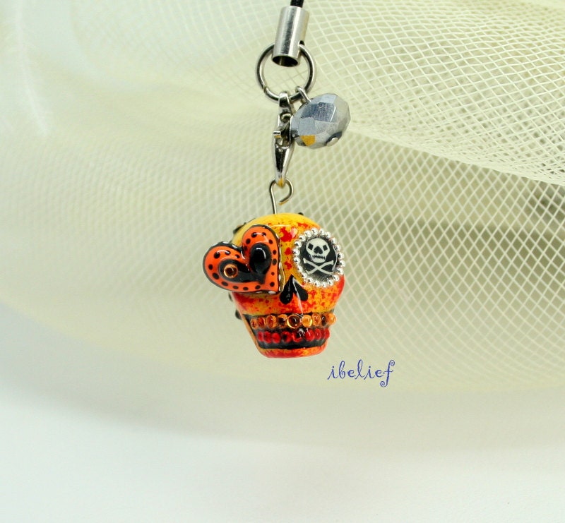 Skull halloween the day of the dead charm mobile CM0023