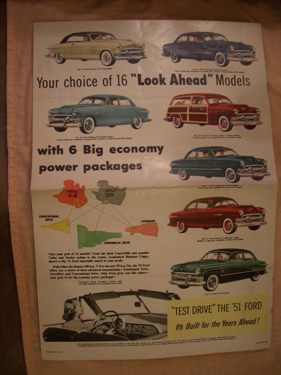 Ford Car Poster 1951