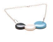 fused glass statement necklace with sterling silver
