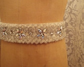 Vintage Glass Bead and Rhinestone Wedding Sash