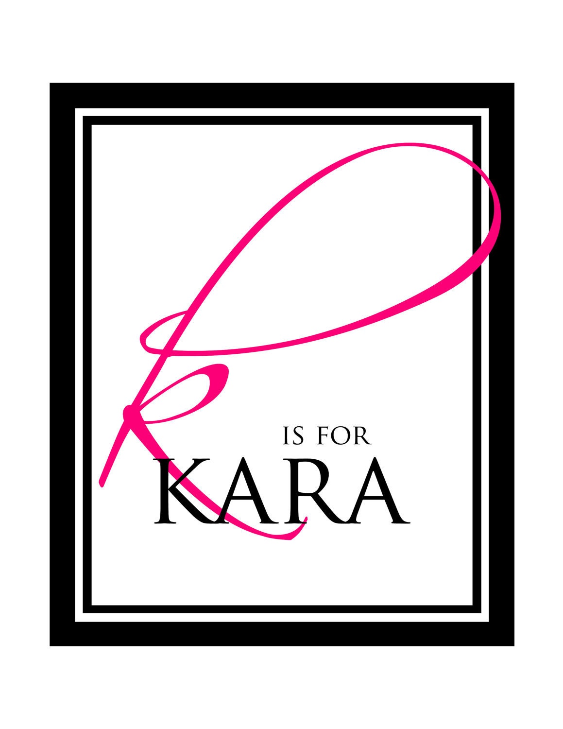 Personalized Custom Wall Art Print - Initial Monogram Name Baby Kids Children Family Pets Wedding