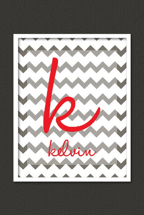Personalized Custom Wall Art Print - Chevron Zig Zag Wedding Baby Nursery Kids Children Family Names Home Decor Wall Decor Wall Print