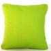Green Pillow Covers - TWO 18x18 inch Solid Throw Cushion Covers - Lime Green Chartreuse