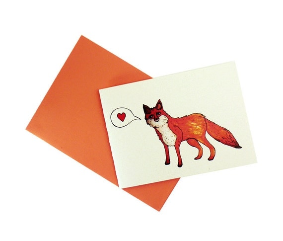 Fox Card // You're A Fox // Romantic cheeky hipster valentines day love card