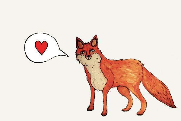 Fox Card // You're A Fox // Romantic cheeky hipster valentines day love card