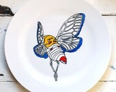 Hand Illustrated Plate - Cicada Ballet Dance