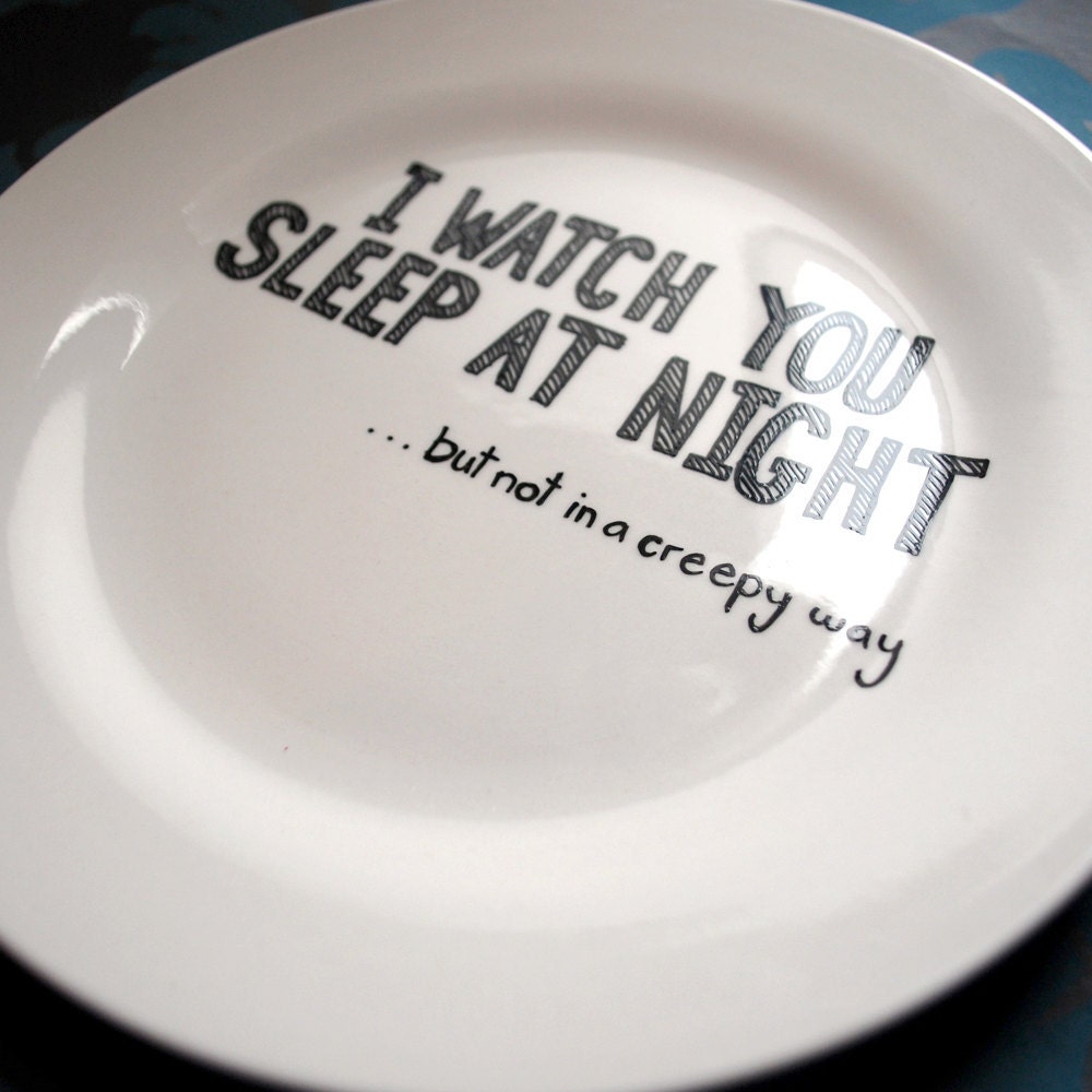 I Watch You Sleep - Hand Drawn Plate