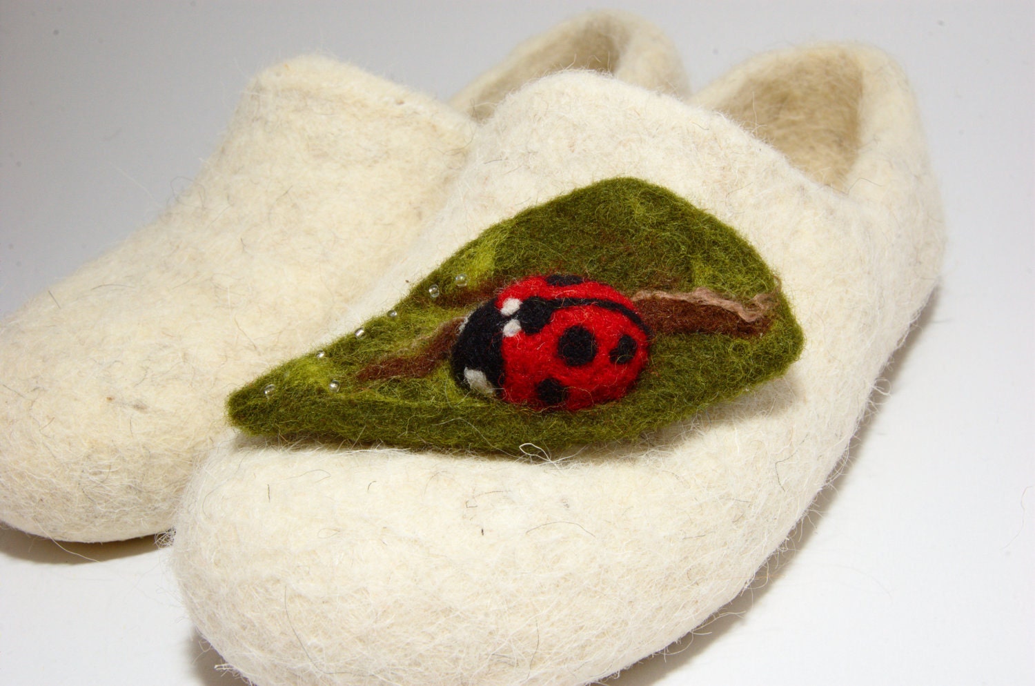 Ladybird needle felted brooch