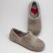 Felted Warmest Love Clogs - Felt organic merino wool neutral beige grey - handmade slippers all sizes made to order