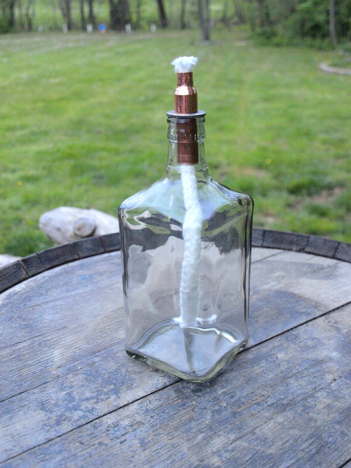 Liquor Bottle Tabletop Tiki Torch