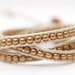 Triple wrap leather bracelet with golden glass beads and copper tone button. Leather jewelry. Beaded wrap bracelet. Christmas gift. WGR3v020
