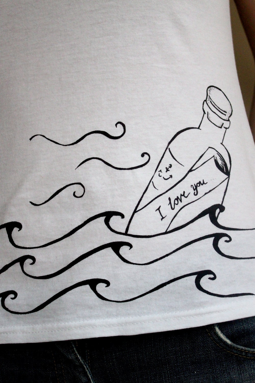 Message in a Bottle T Shirt -  Womens T Shirt