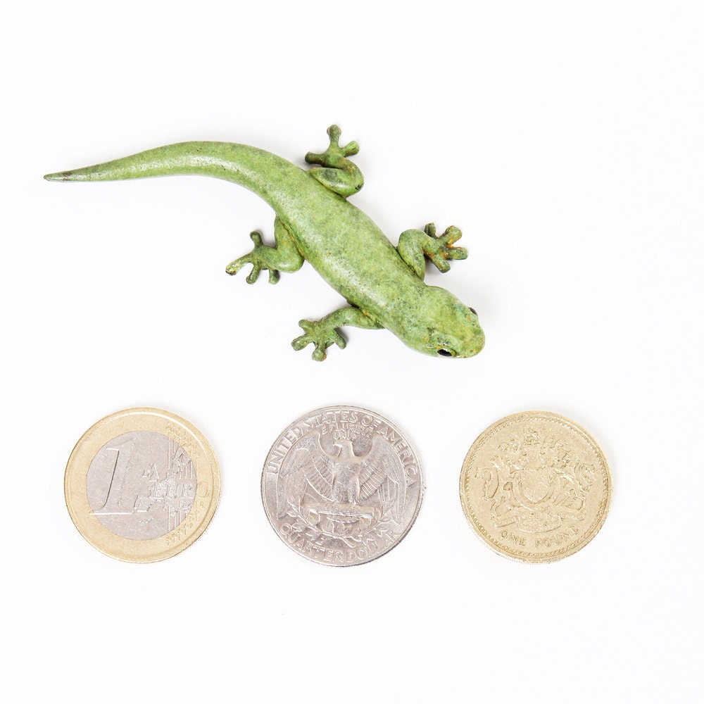 Gecko - size 1, green - Brass